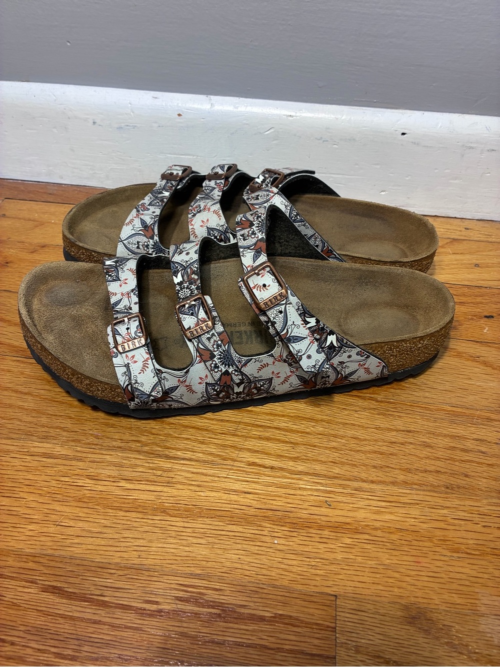 Birkenstock Triple-Strap Patterned Sandals - Florida Fresh
